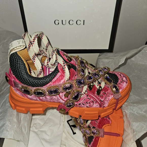 Gucci Women Flashtrek w/Pink Crystal (Special Edition) - NWT, Orginally $2250 - Picture 10 of 10